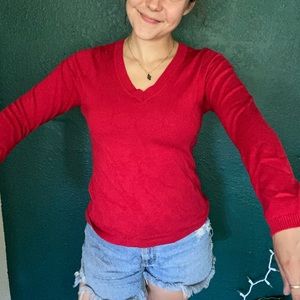 Red sweater V Neck